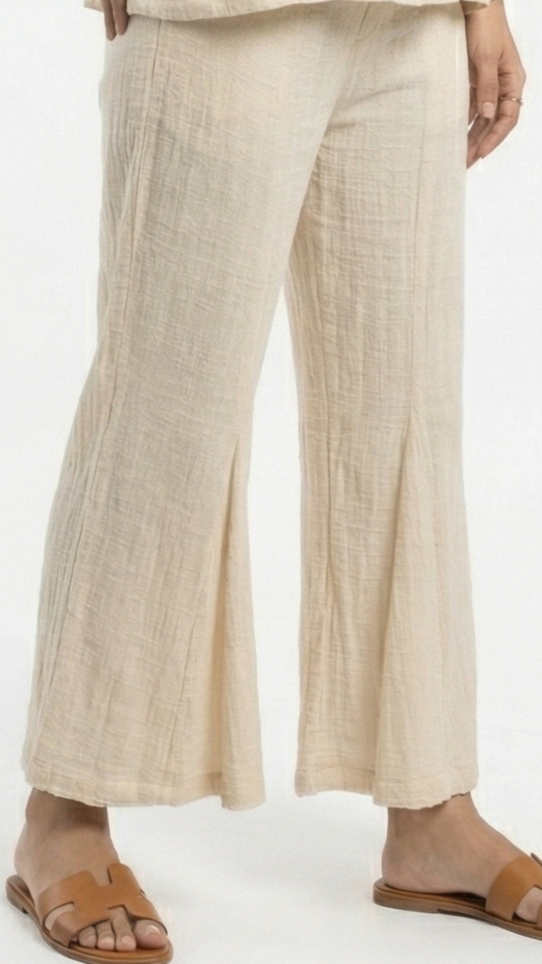 Beige Jute Coord Set with Thread Work
