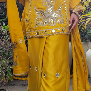 Chinon Indo-Western Embellished with Zari & Mirror Work