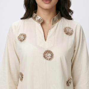 Summer Festive 3 Piece Cotton Coord Set with Gota Work