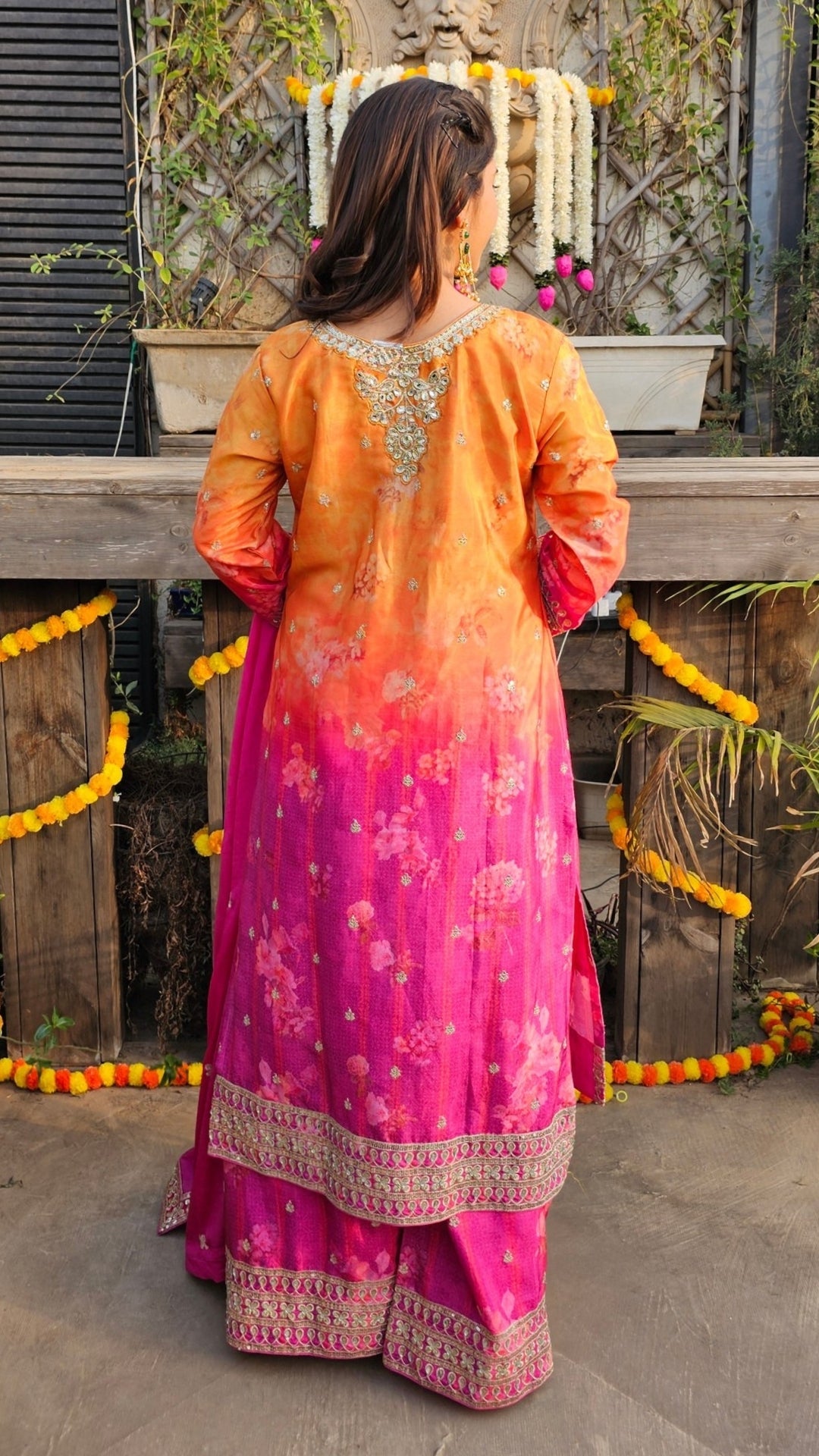 Ombre Uppada Silk Indo-Western with Zari, Sequin & Digital Print