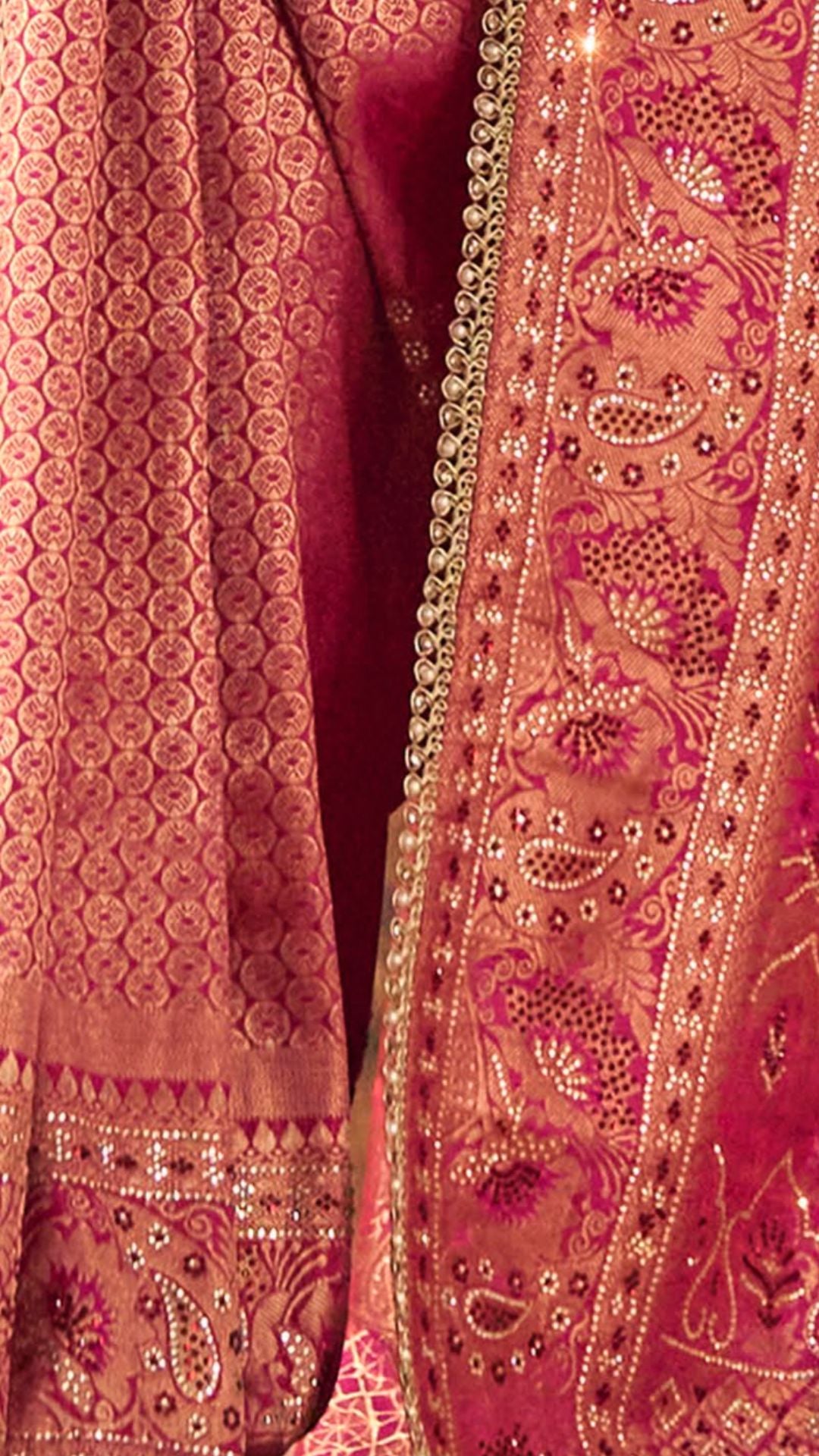Rani Kanjivaram Silk Saree With Swarovski Work