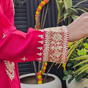 Rani Dola Silk Indo-Western with Dori, Moti & Sequin Work
