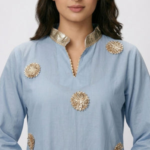 Summer Festive 3 Piece Cotton Coord Set with Gota Work
