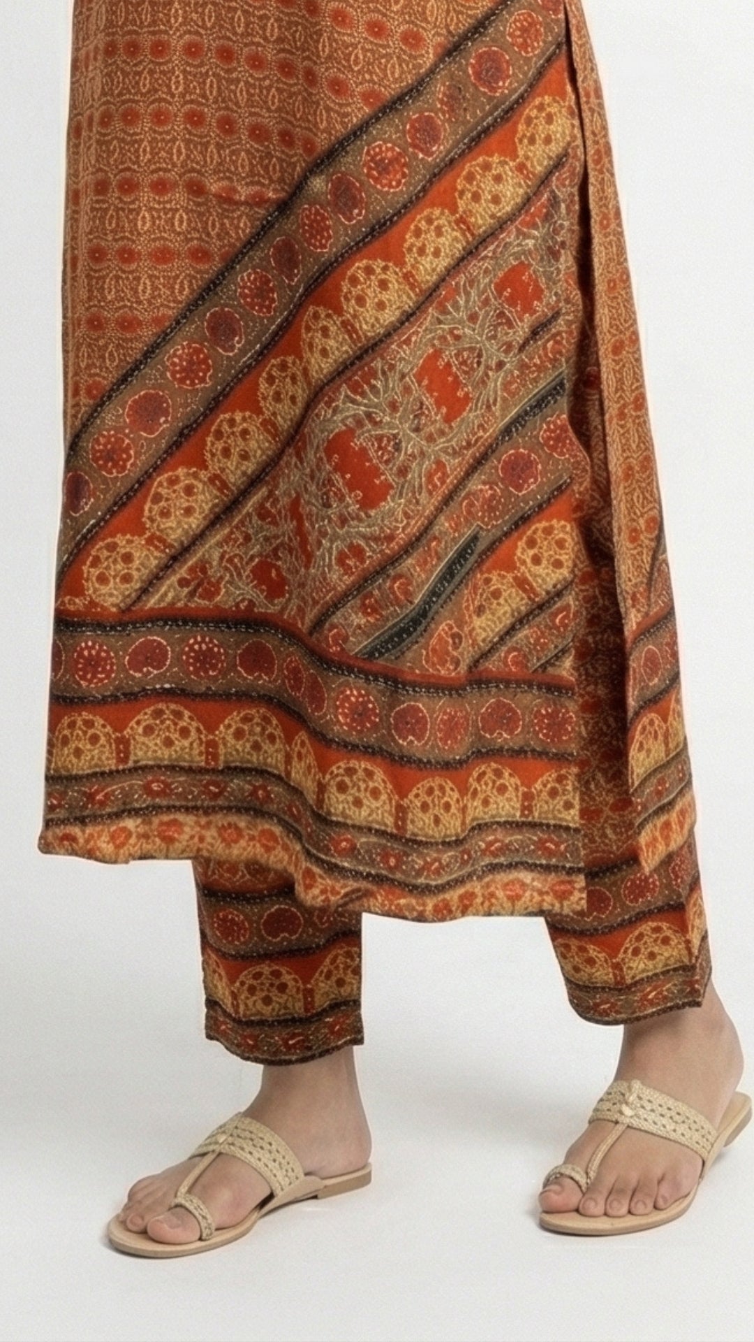 Red  Muslin Coord Set with Sequins Detailing