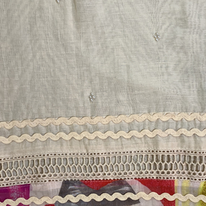 Multi Color Mul Cotton Unstitched Suit Thread Work, Moti