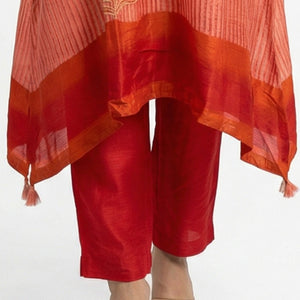 Red Cotton Silk Coord Set with Sequins & Thread work Detailing