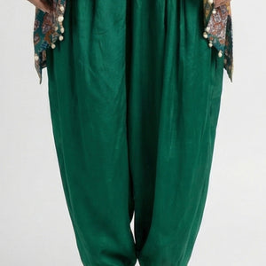 Emerald Green Crepe Coord Set with Dori & Moti Sippi Detailing