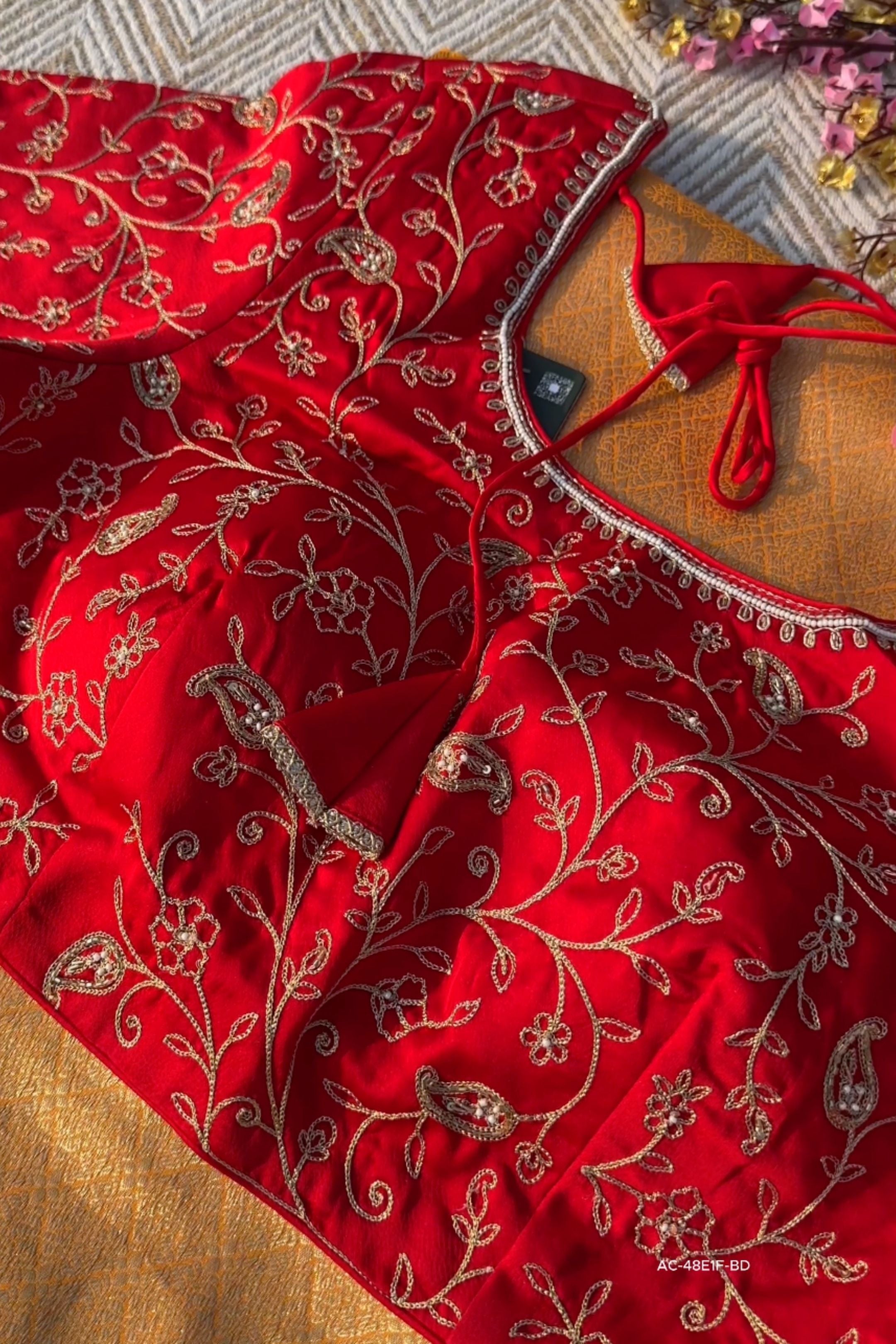 Mustard Brocade Saree Embellished With Zari & Cut Dana Work