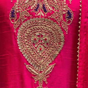 Raw Silk Indo Western with Zari, Sequins and Pearl Embroidery