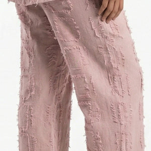 Peach Jute Coord Set with Mash Paneling Detailing