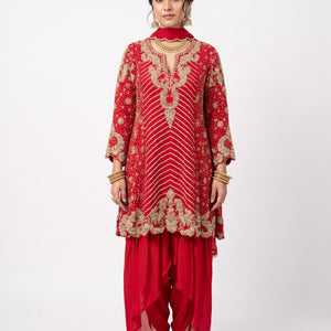 Chinon Indo Western with Cutdana, Sequins and Pearl Embroidery 1