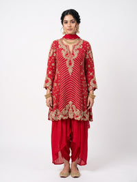 Chinon Indo Western with Cutdana, Sequins and Pearl Embroidery