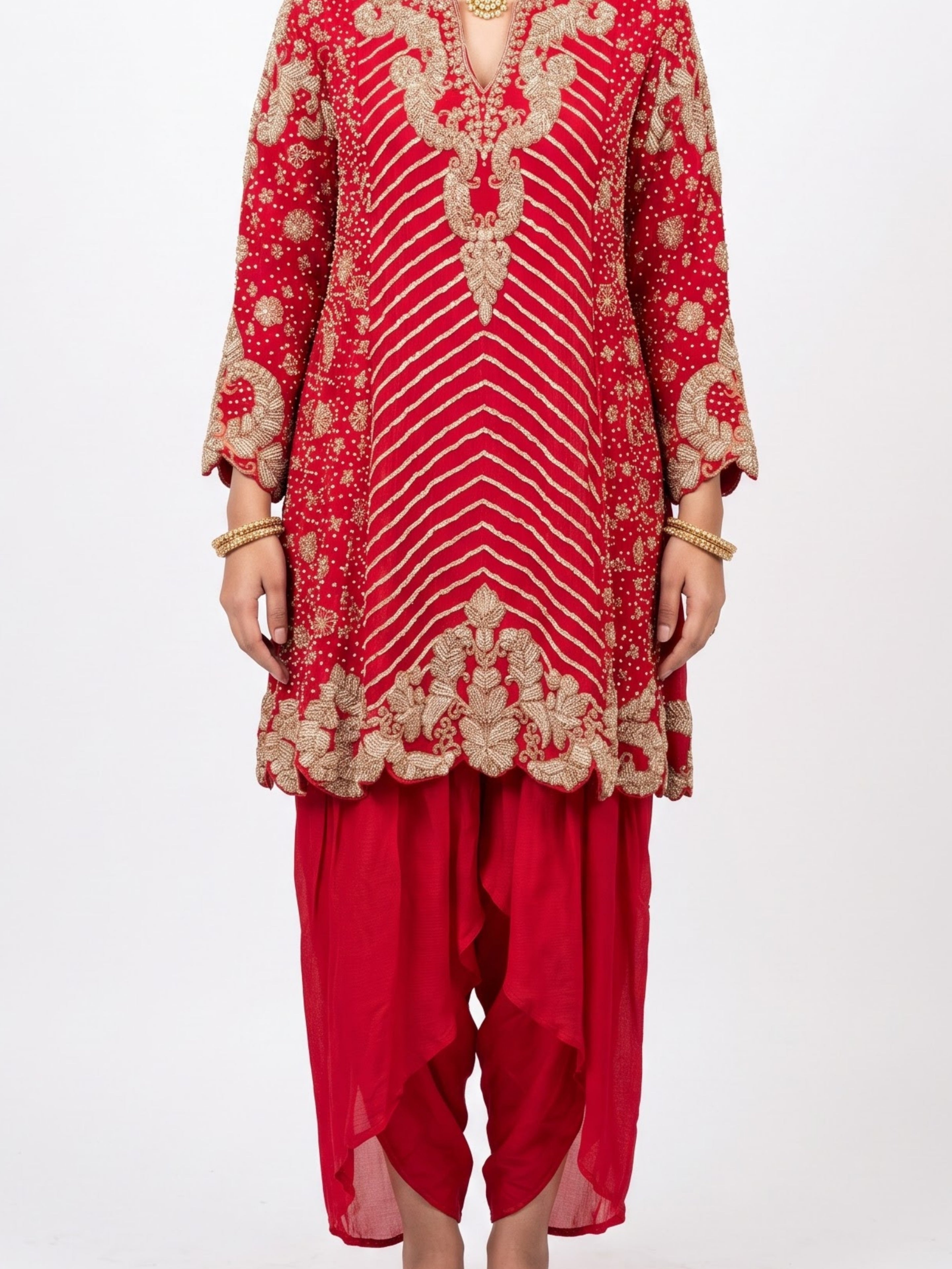 Chinon Indo Western with Cutdana, Sequins and Pearl Embroidery 2