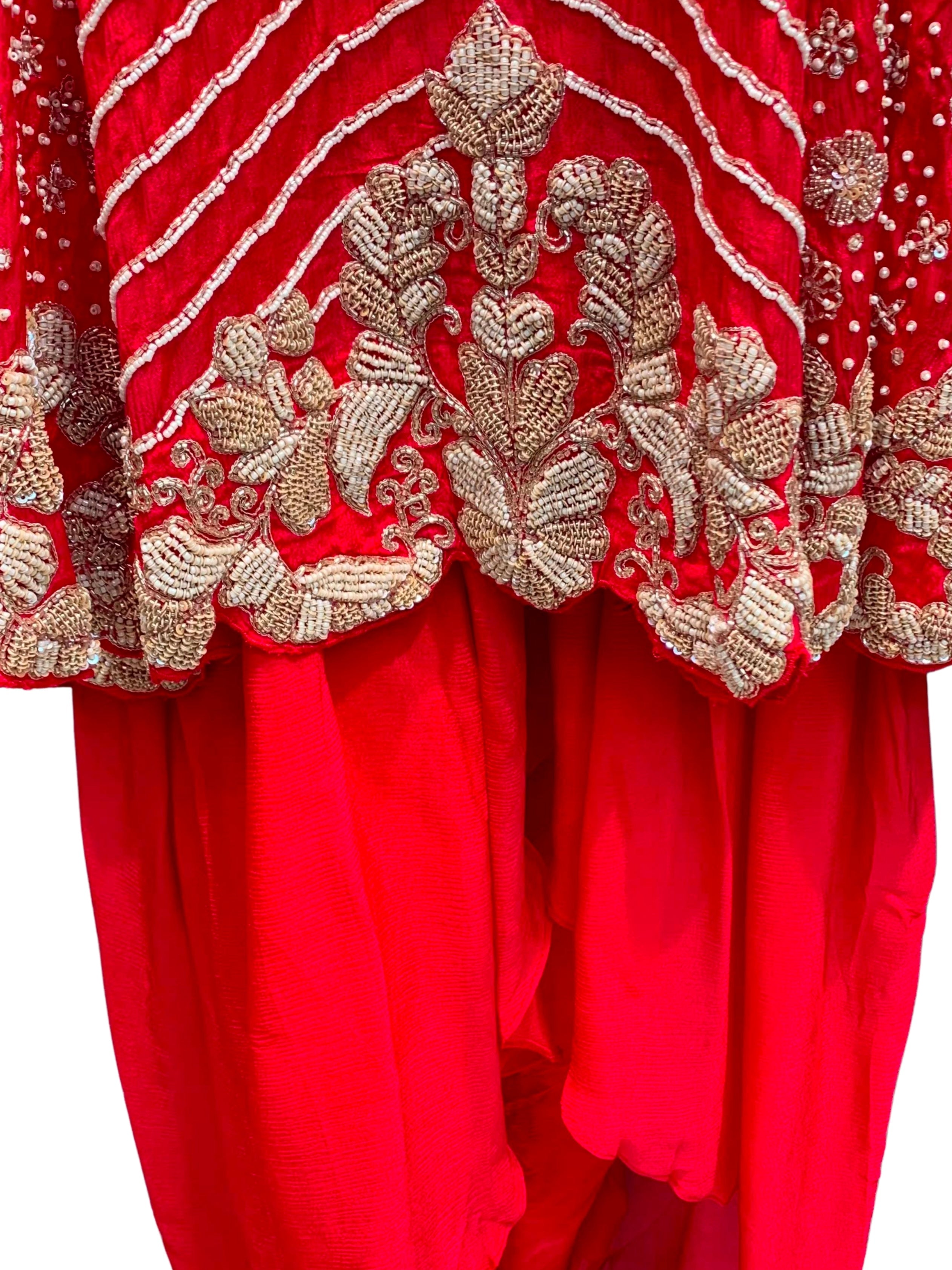 Chinon Indo Western with Cutdana, Sequins and Pearl Embroidery 3