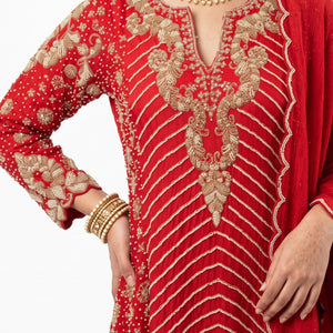 Chinon Indo Western with Cutdana, Sequins and Pearl Embroidery 4