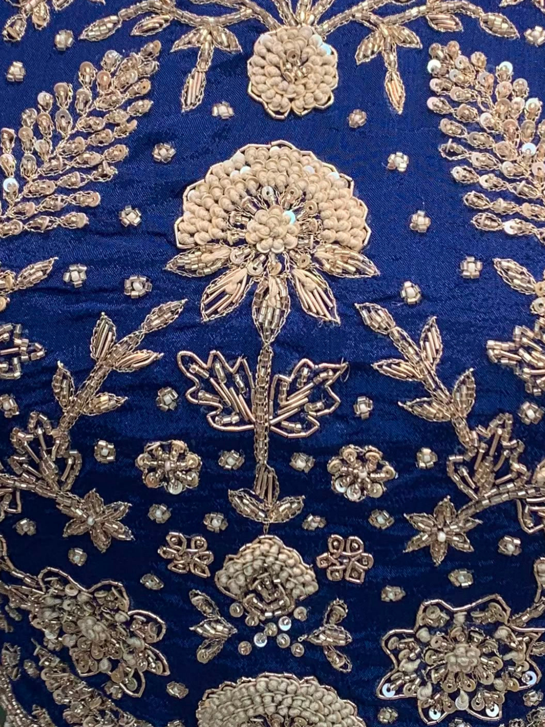 Blue Chinon Indo Western with Cutdana, Sequins and Dabka Embroidery 3