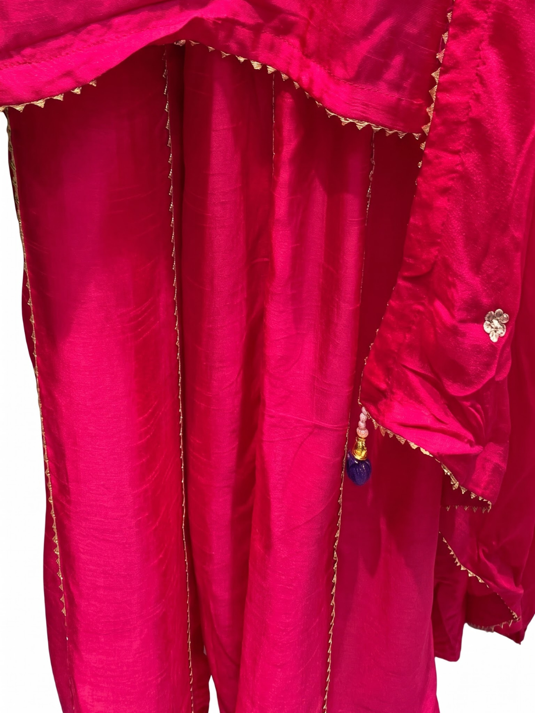 Raw Silk Indo Western with Zari, Sequins and Pearl Embroidery