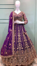Load image into Gallery viewer, Purple Net Lehenga With Cut Dana and Sequence work
