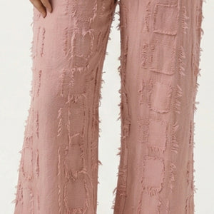 Peach Jute Coord Set with Mash Paneling Detailing
