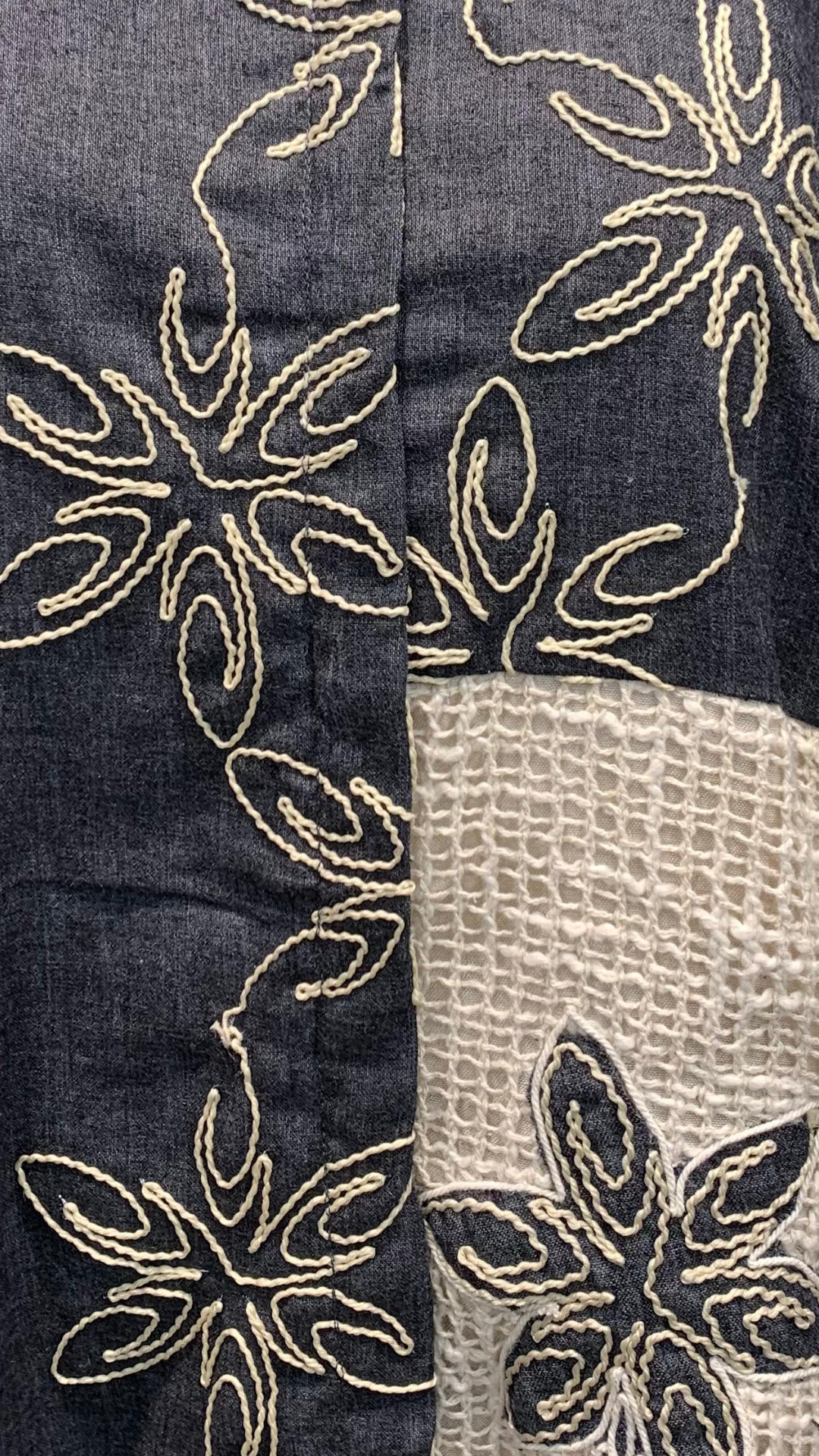 Black Handloom Cotton Coord Set with Thread Work