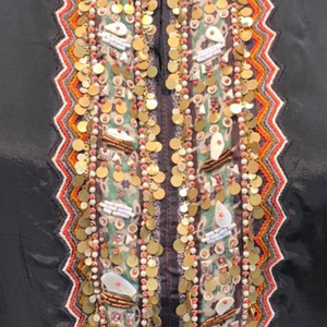 Black Crepe Coord Set with Sequin, Beadwork and Cut Dana