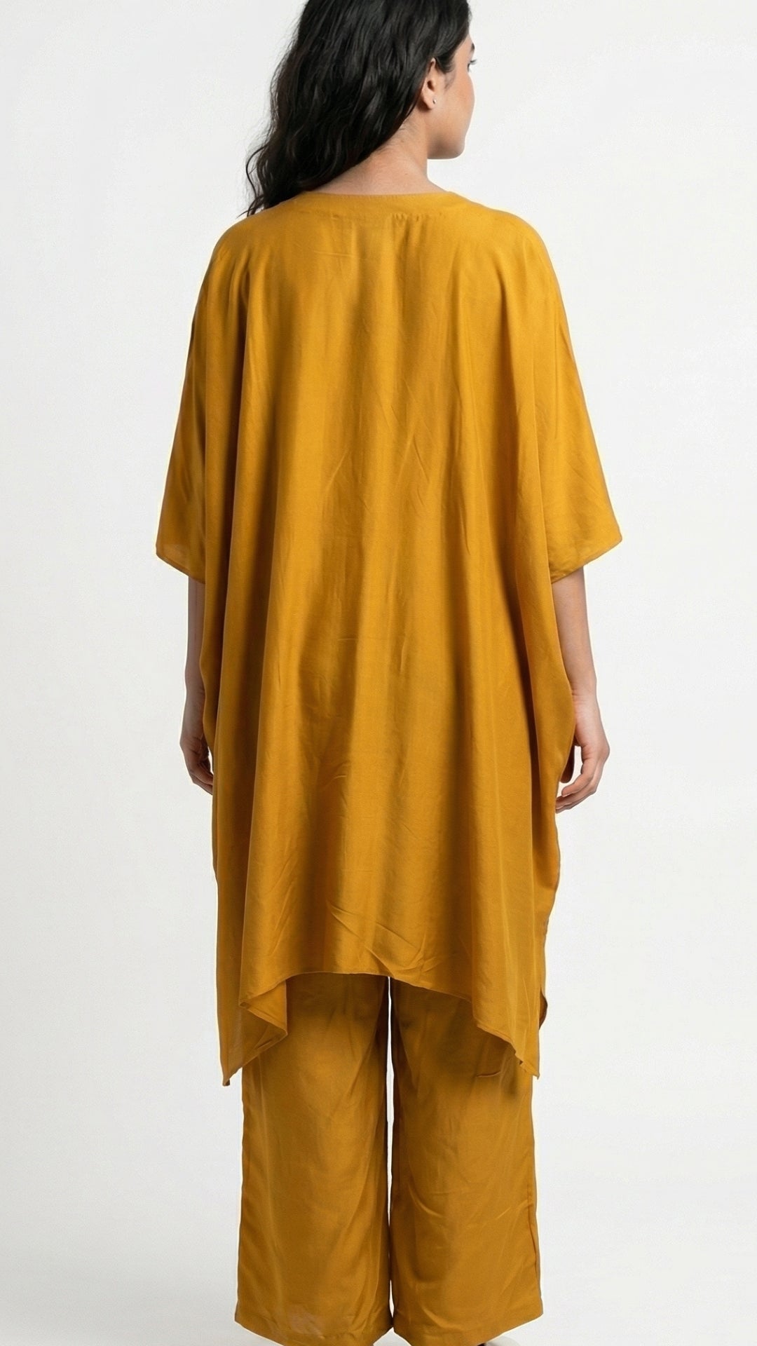 Mustard Dola Silk Coord Set with Zari, Sequins, Dabka and Thread Work