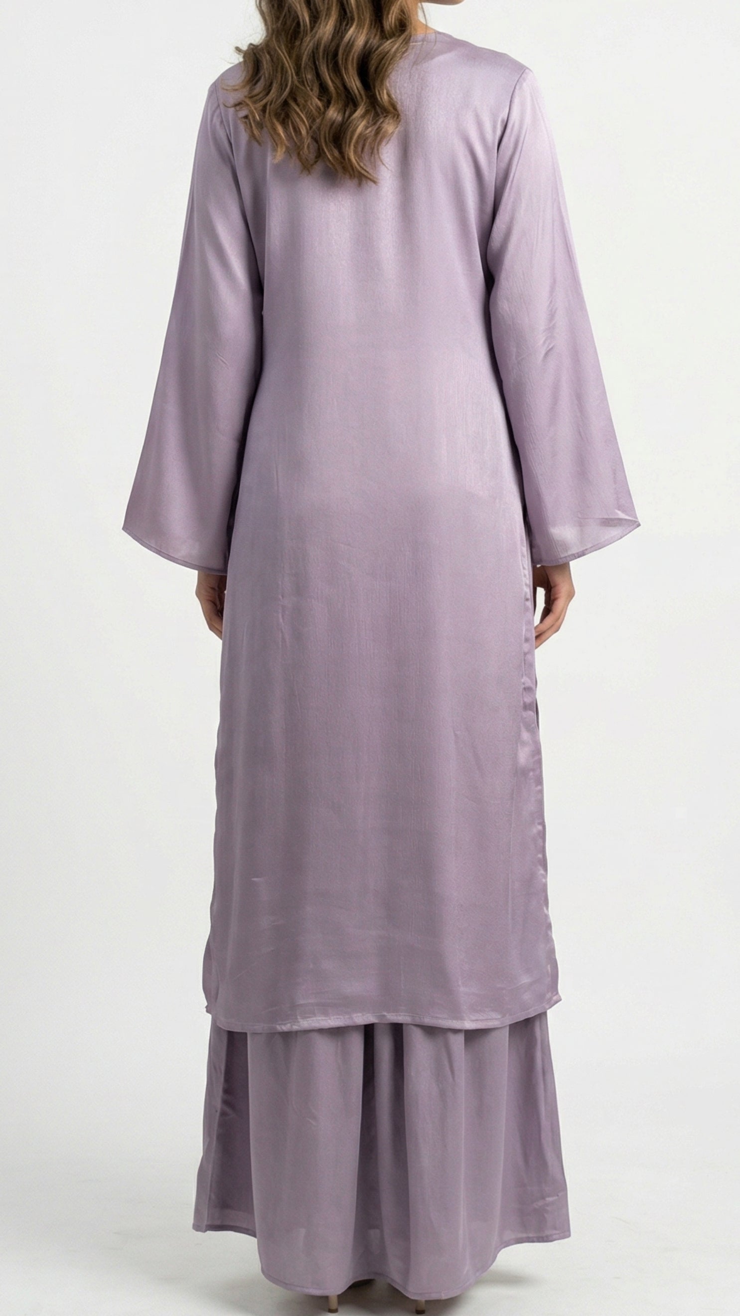 Lavender Chinon Suit Embellished with Cutdana Detailing