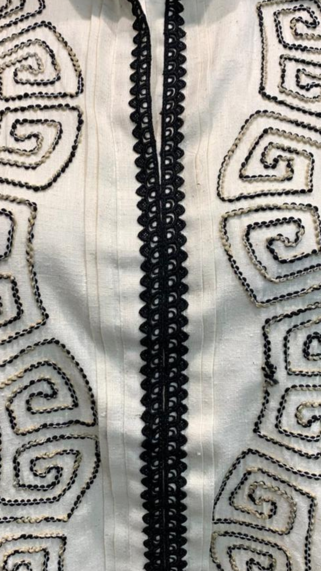 White Handloom Cotton Coord Set with Thread Detailing