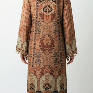 Rust Brown Muslin Suit Set with Gota Patti, Sequence & Moti Latkan Work