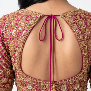 Beautiful Copper Peach Banarasi Saree Embellished With Sequins & Cut Dana Work