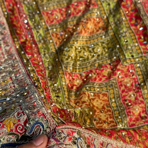 Beautiful Multicolour Tissue Saree Embellished With Kundan, Sequins & Cut Dana Work