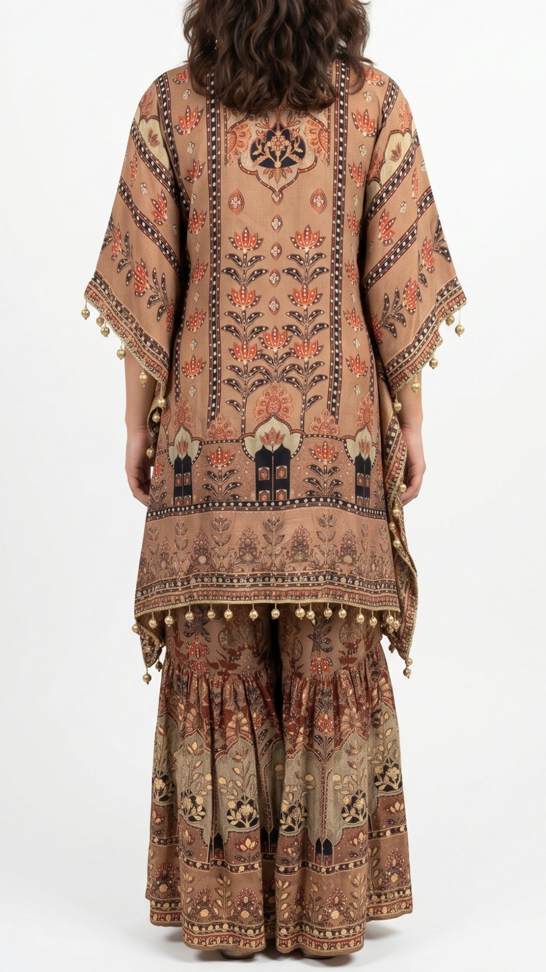 Crepe Indo-Western with Digital Print, Mirror, Sequin & Gota Patti Work