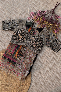 Black Banarasi Silk Saree Embellished With Cutdana, Sequins, Moti & Stone work