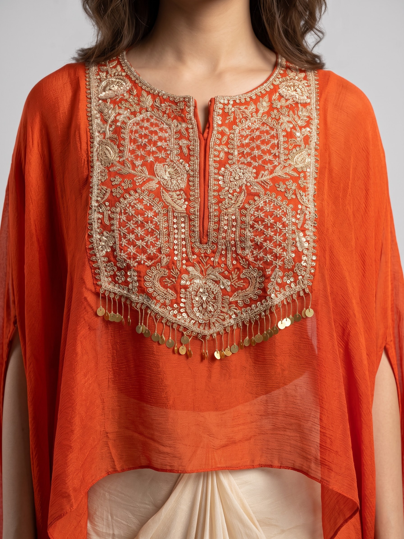 Chinon Indo Western with Cutdana and Sequins Embroidery 4