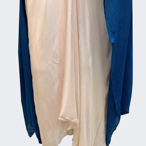 Blue Chinon Indo Western with Cutdana and Sequins Embroidery 4
