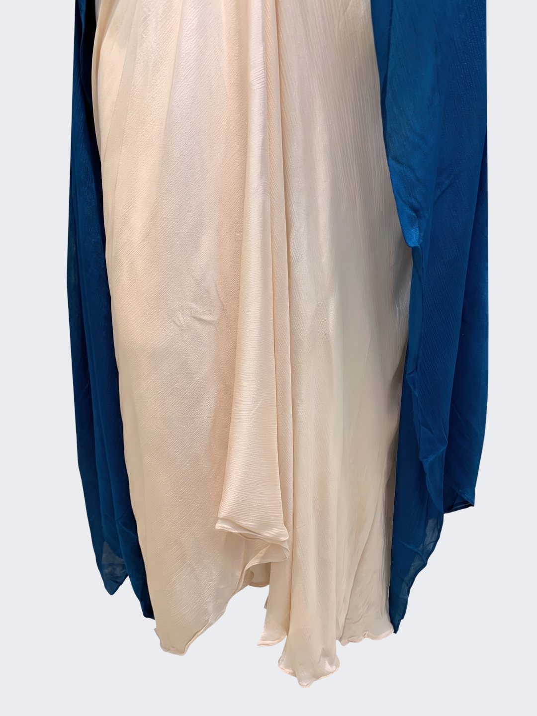 Blue Chinon Indo Western with Cutdana and Sequins Embroidery 4