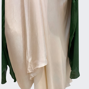 Olive Chinon Indo Western with Cutdana and Sequins Embroidery 4