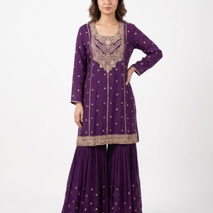 Chinon Indo Western with Cutdana and Sequins Embroidery 2