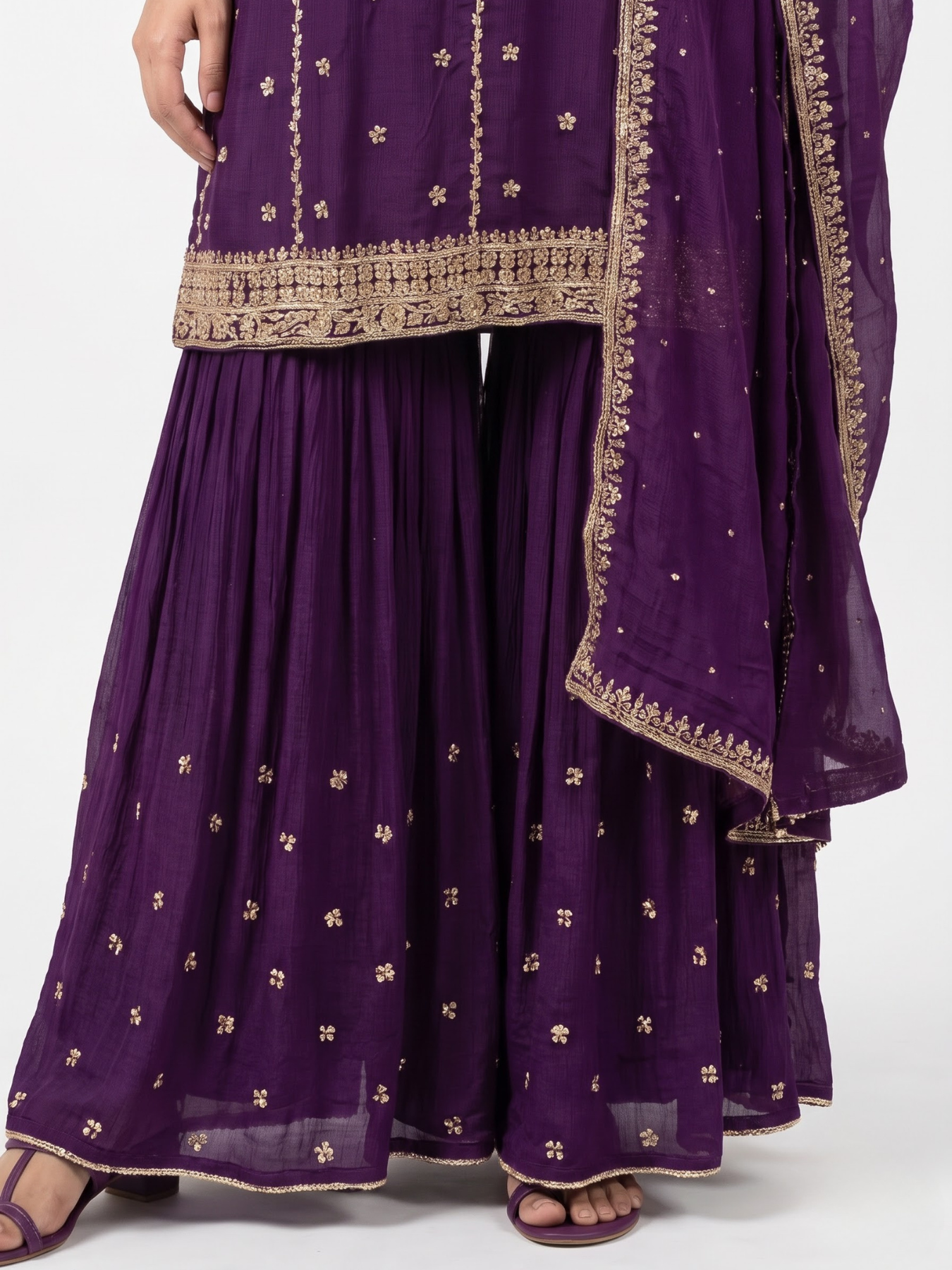 Chinon Indo Western with Cutdana and Sequins Embroidery 4