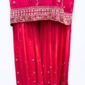 Rani Chinon Shirt, Palazzo And Dupatta with Cutdana Embroidery 4