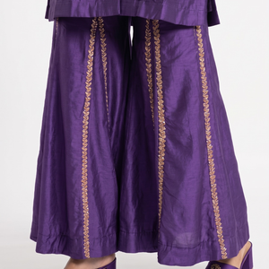 Silk Indo Western with Cutdana, Sequins, Pearl and Dabka Embroidery 4