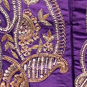 Silk Indo Western with Cutdana, Sequins, Pearl and Dabka Embroidery 5