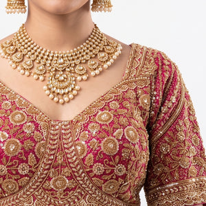 Beautiful Copper Peach Banarasi Saree Embellished With Sequins & Cut Dana Work