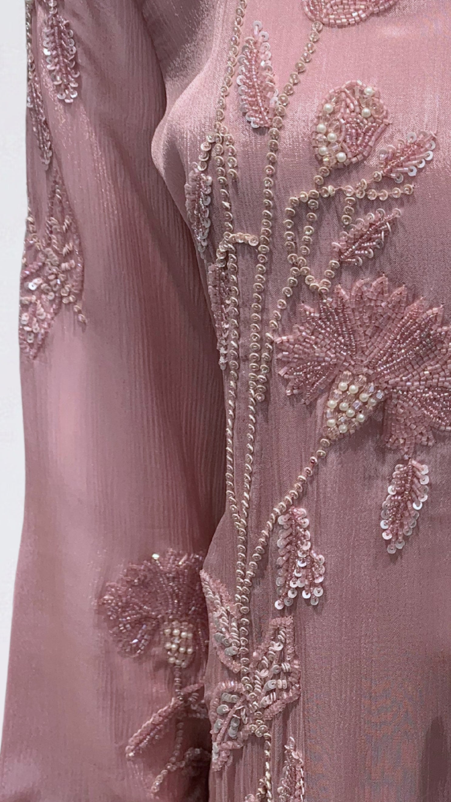 Pink Chinon Suit with Sequins & Cutdana Detailing