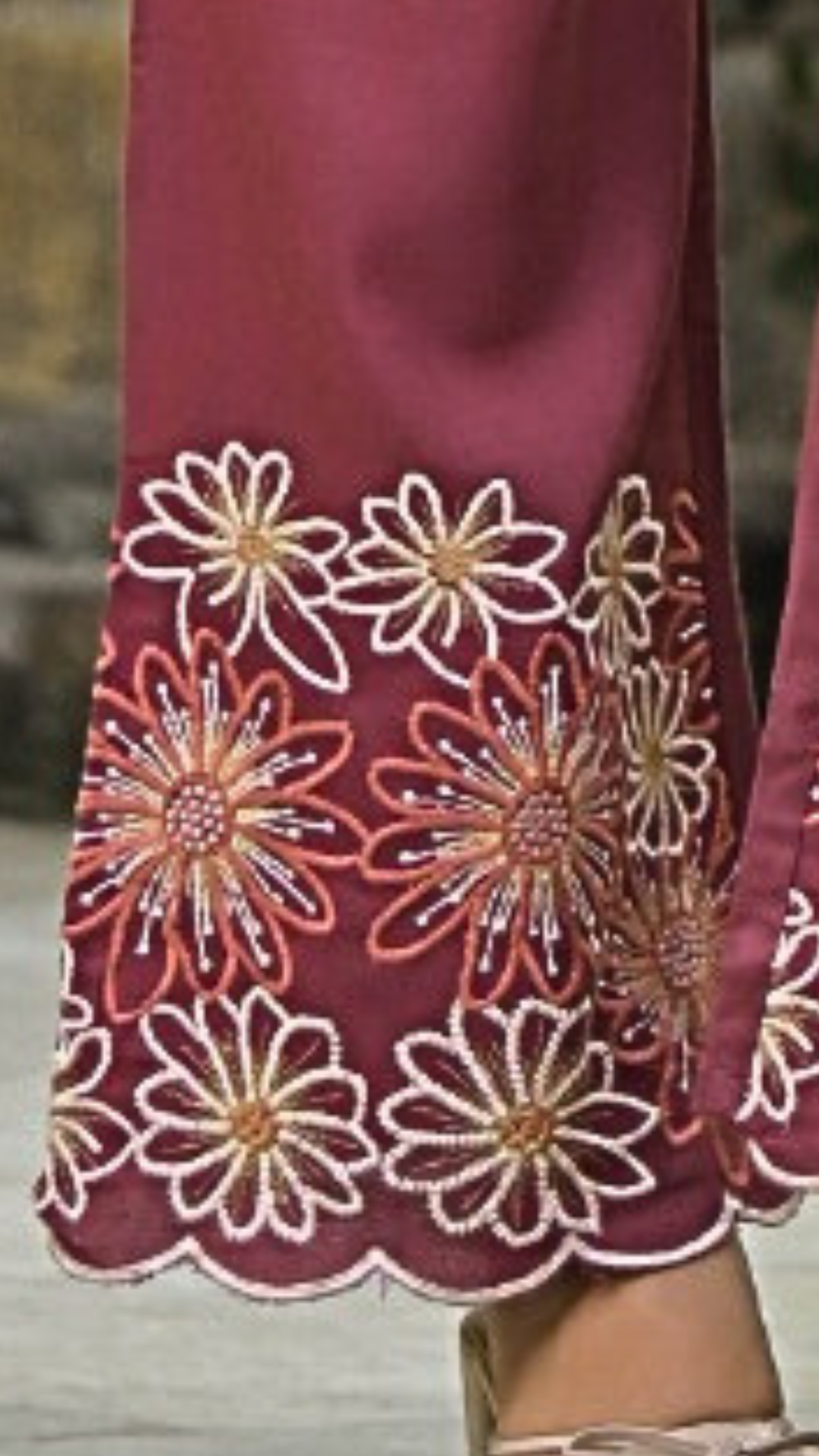 Rouge Pink Linen Cotton Coord Set with Thread Embroidery