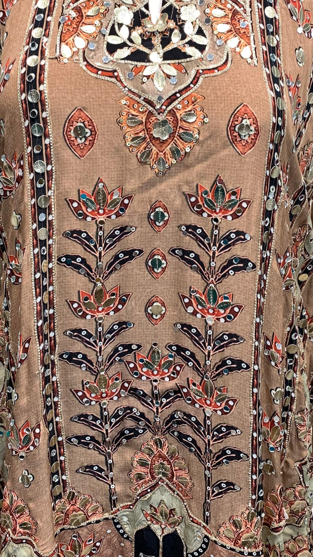 Crepe Indo-Western with Digital Print, Mirror, Sequin & Gota Patti Work