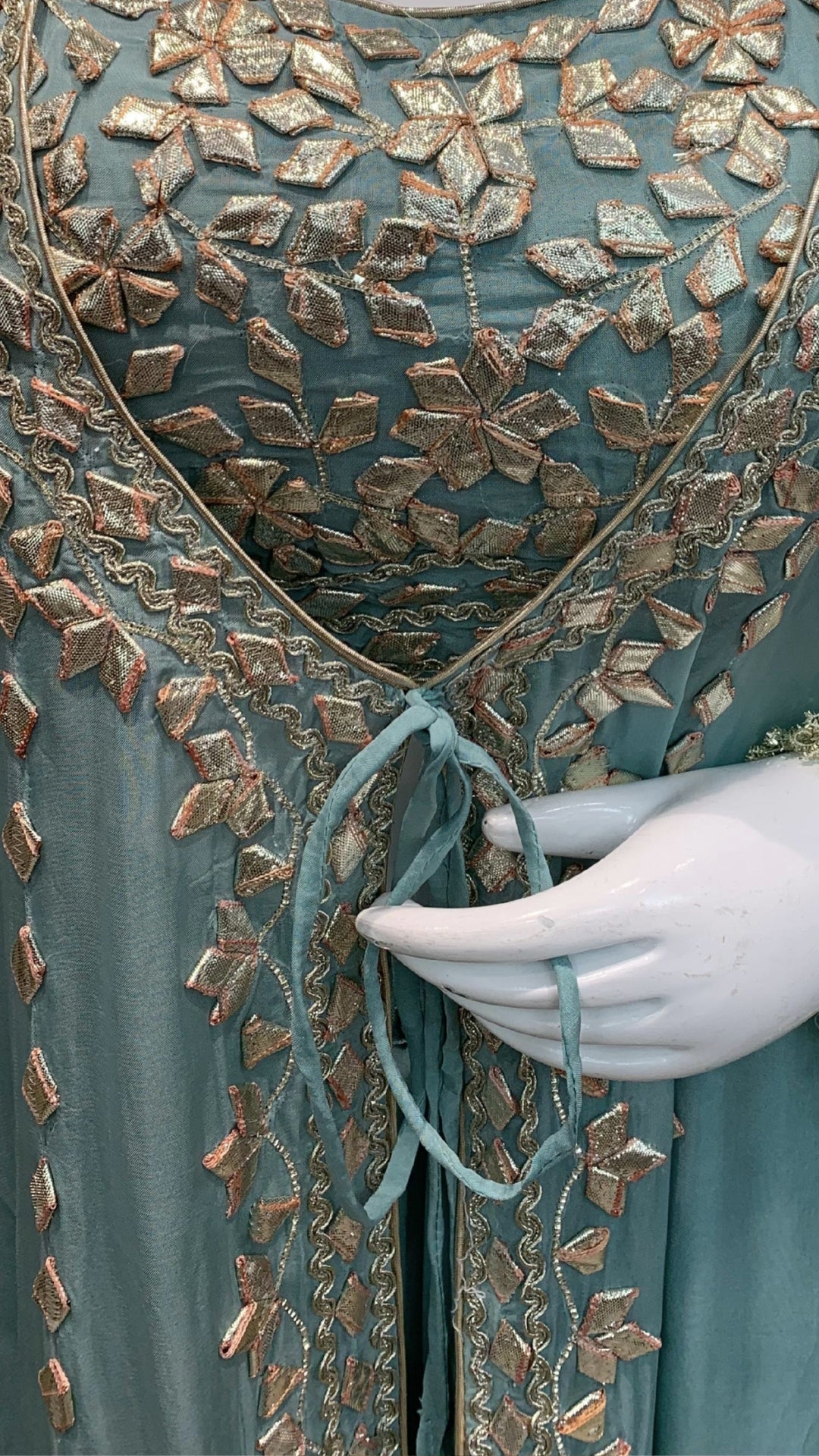 Turquoise Soft Organza Set with Gota Patti Detailing