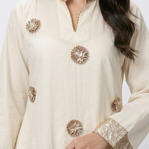 Summer Festive 3 Piece Cotton Coord Set with Gota Work