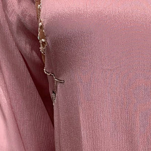 Pink Chinon Suit with Sequins, Hand Print, Cutdana & Stone Detailing