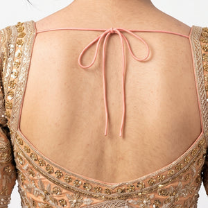 Baby Pink Tissue Saree with Zari, Cutdana & Sequins Work